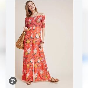 Anthropologie Farm Rio Paraiso Off The Shoulder Jumpsuit M